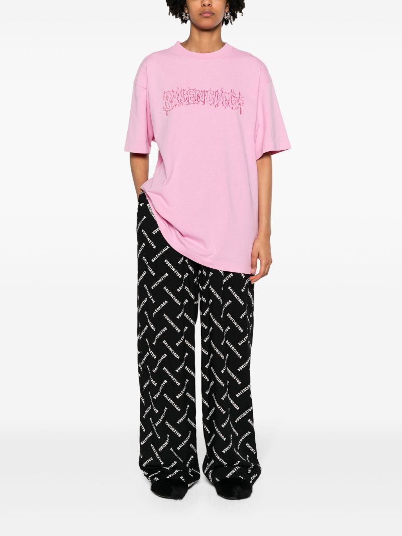 Pink Logo-print T-shirt