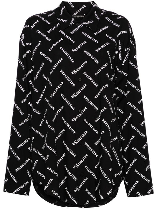 Black Logo Print Shirt