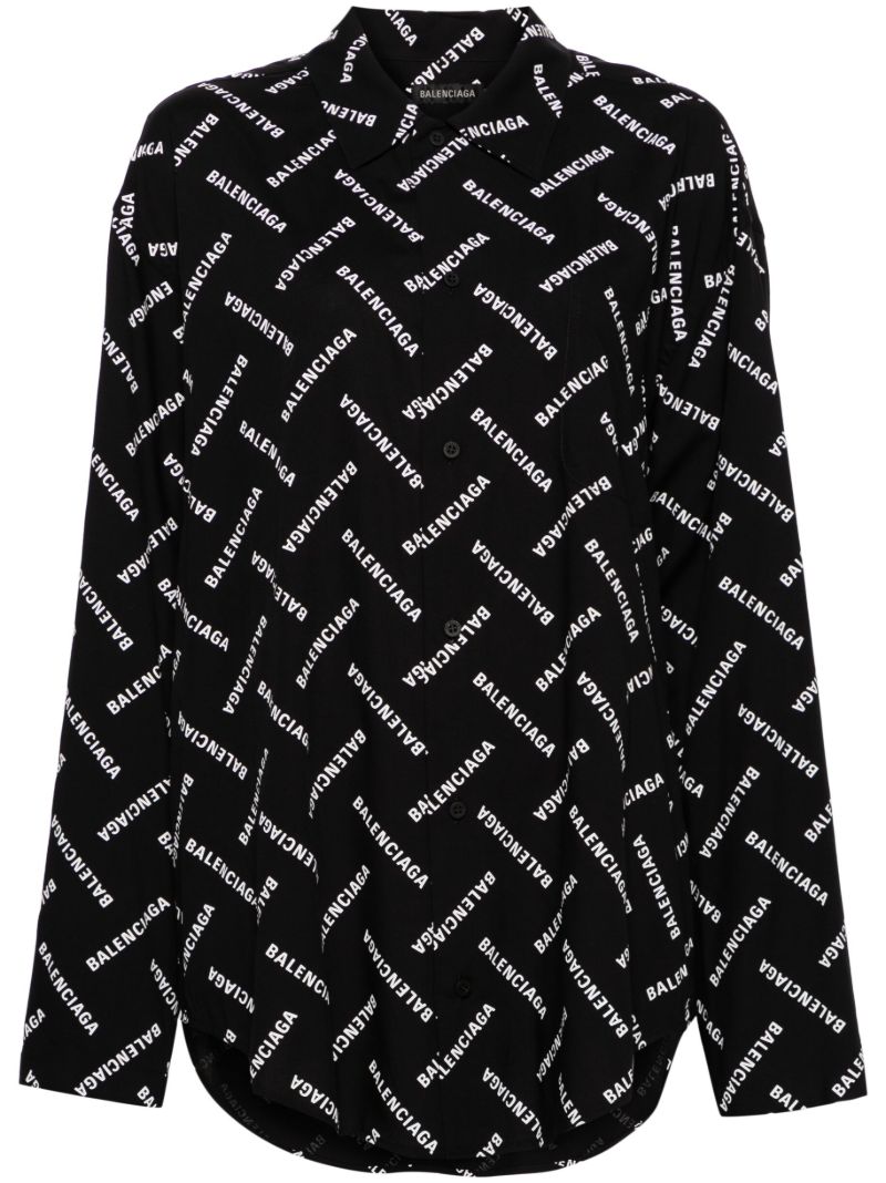 Black Logo Print Shirt