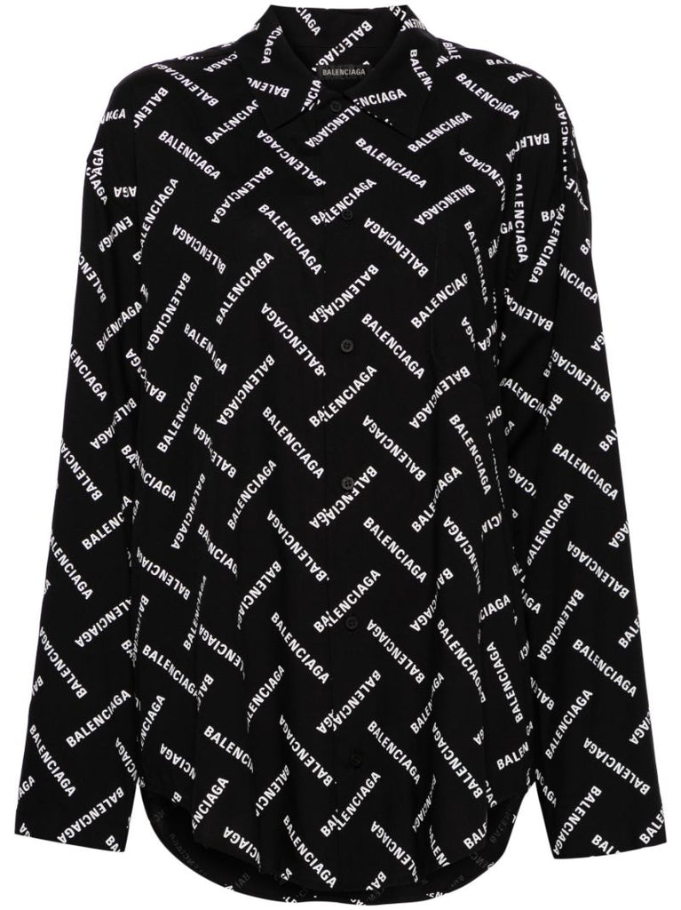 Black Logo Print Shirt