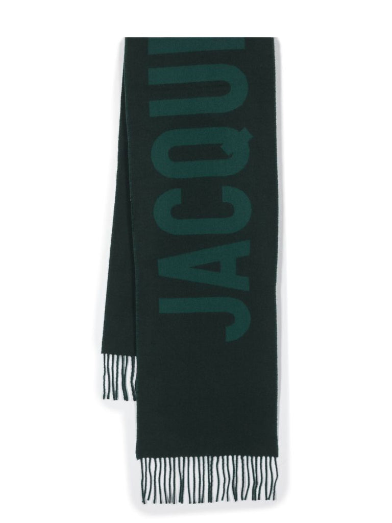 Green L'echarpe Logo-jacquard Scarf
