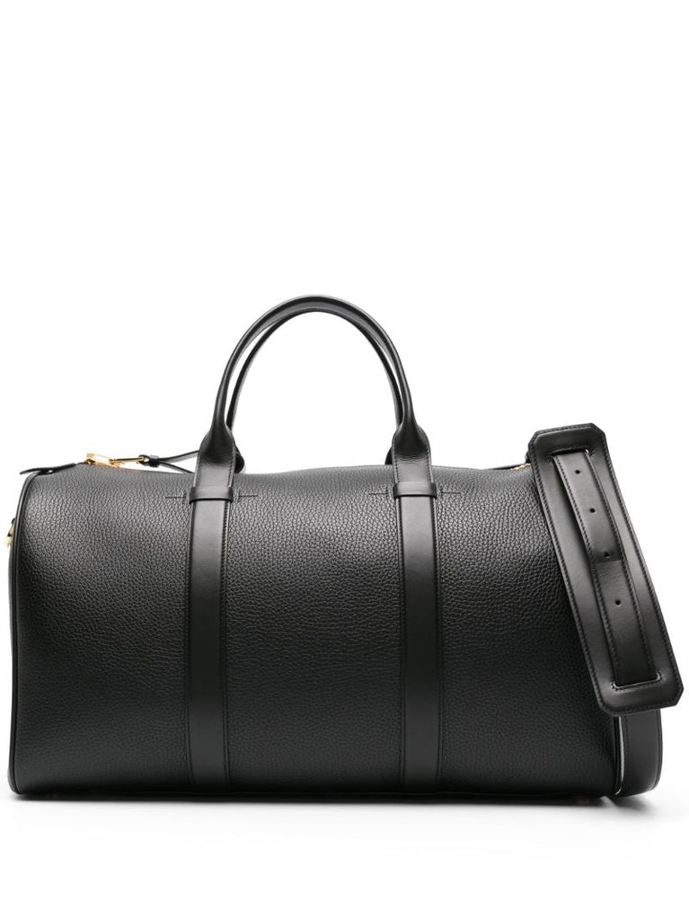 Black Buckley Leather Duffle Bag