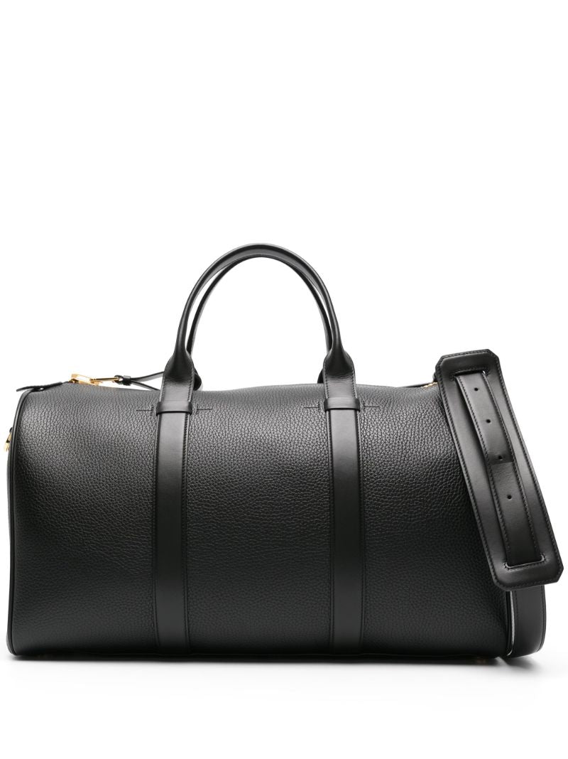 Black Buckley Leather Duffle Bag