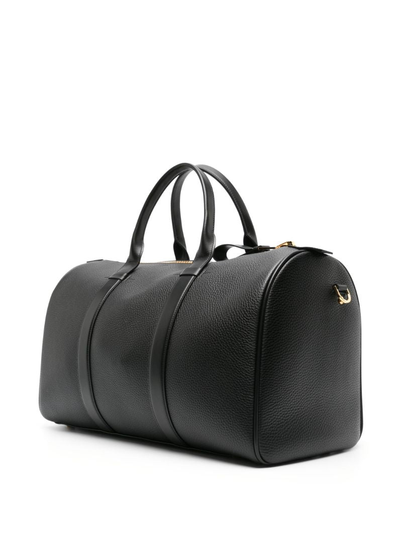 Black Buckley Leather Duffle Bag