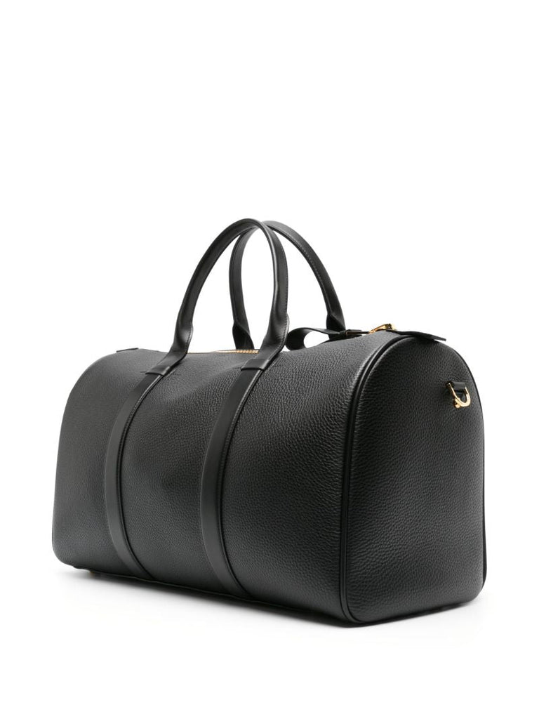 Black Buckley Leather Duffle Bag