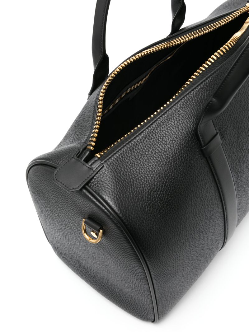 Black Buckley Leather Duffle Bag