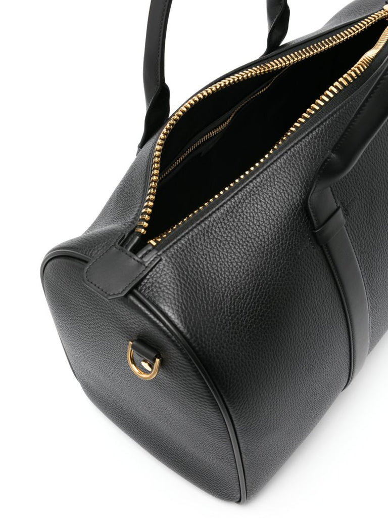 Black Buckley Leather Duffle Bag