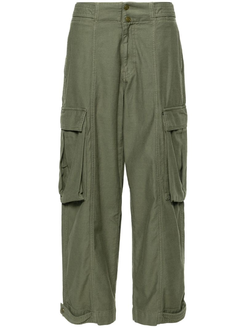Green Wide-leg Cargo Trousers
