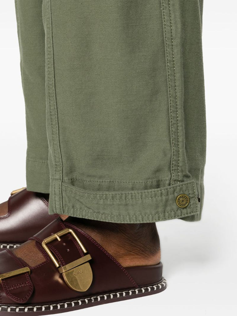 Green Wide-leg Cargo Trousers