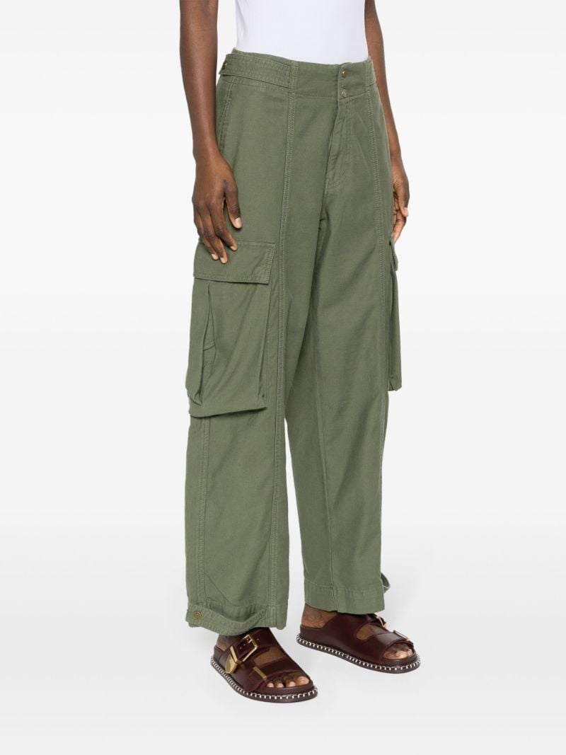 Green Wide-leg Cargo Trousers