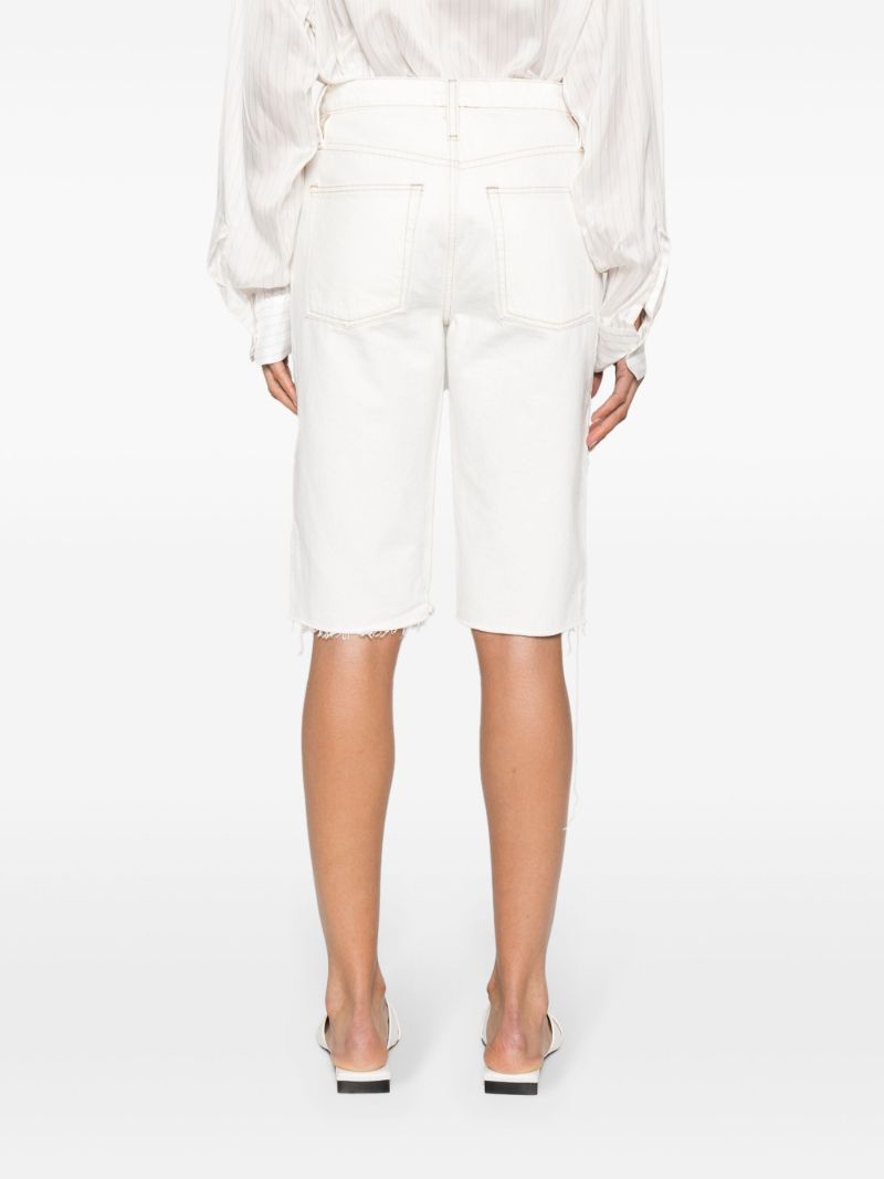 White Cycling Denim Shorts