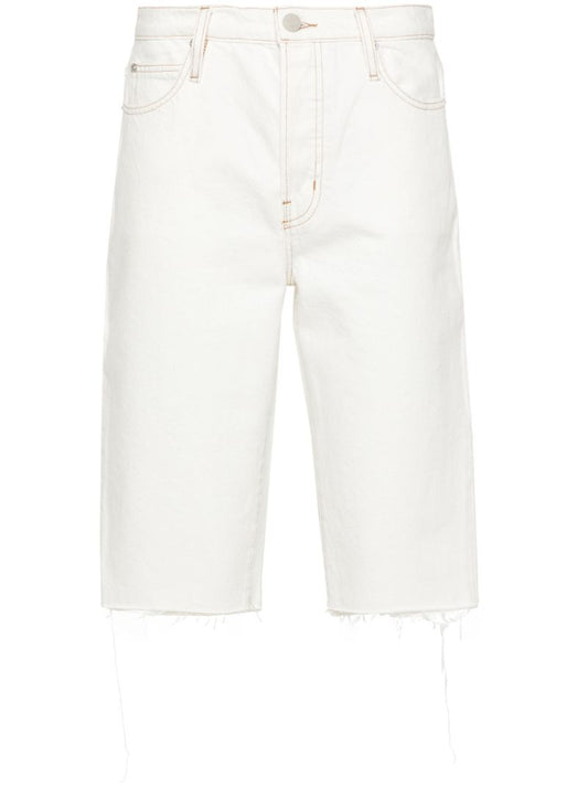 White Cycling Denim Shorts