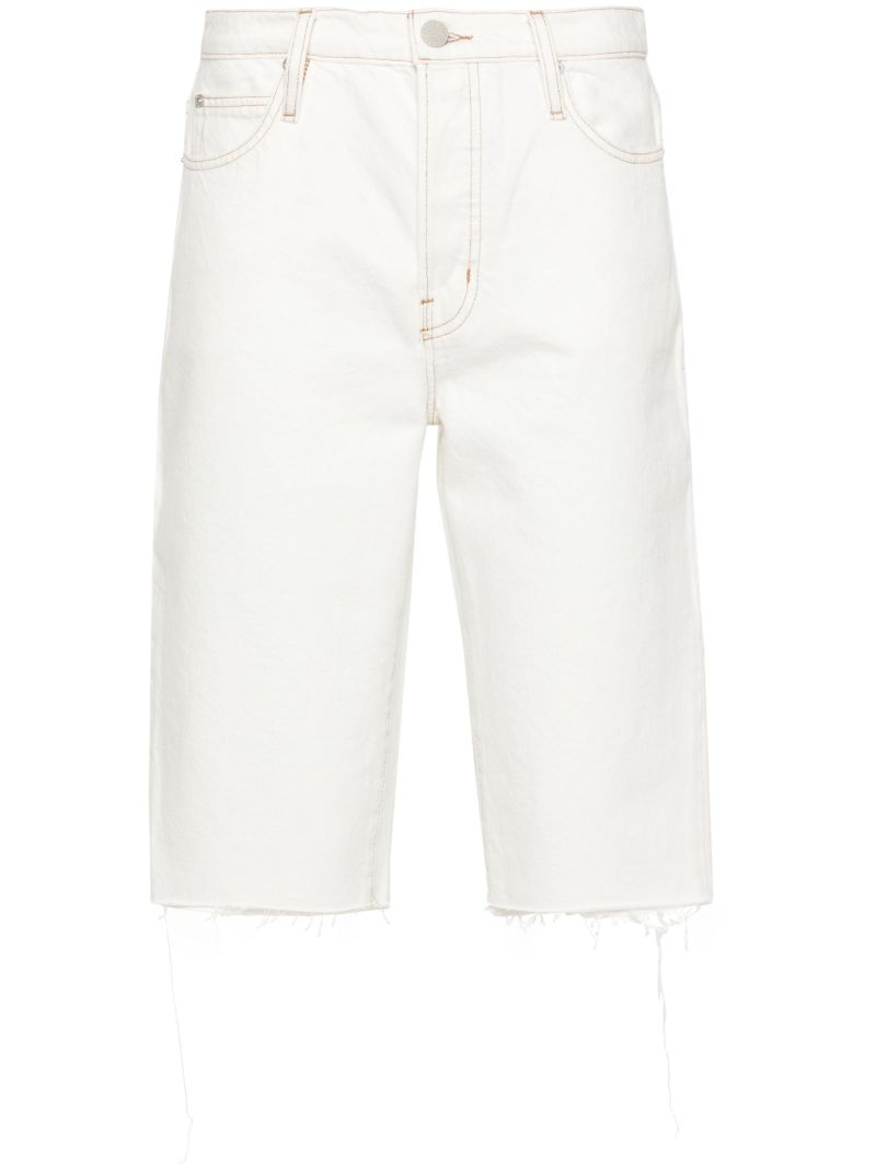 White Cycling Denim Shorts