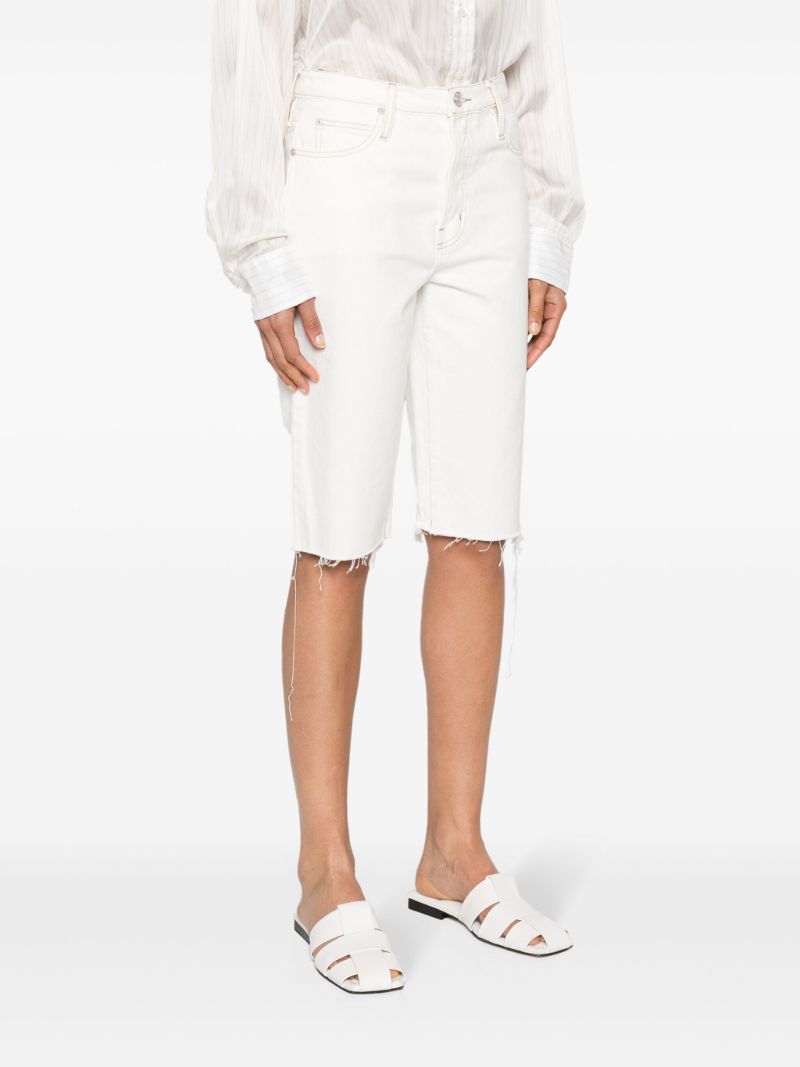 White Cycling Denim Shorts