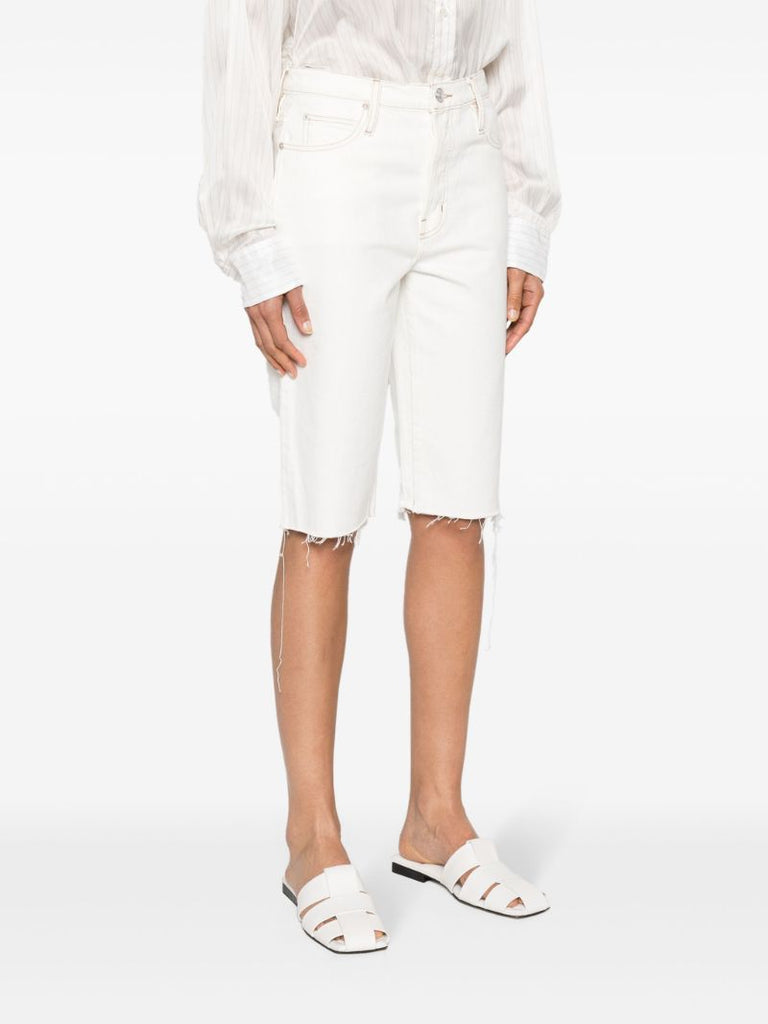 White Cycling Denim Shorts