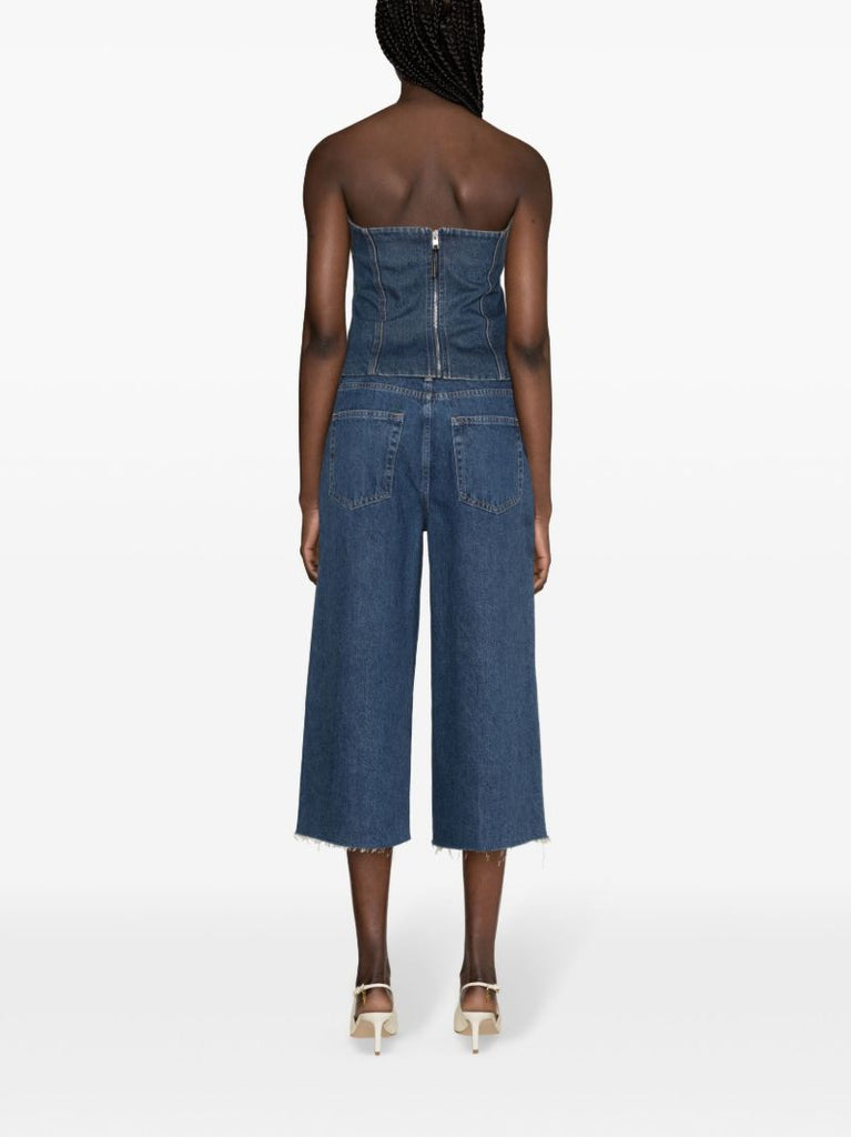 Blue Easy Capri High-rise Cropped Jeans