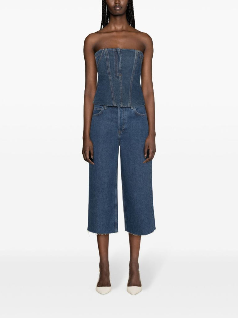 Blue Easy Capri High-rise Cropped Jeans