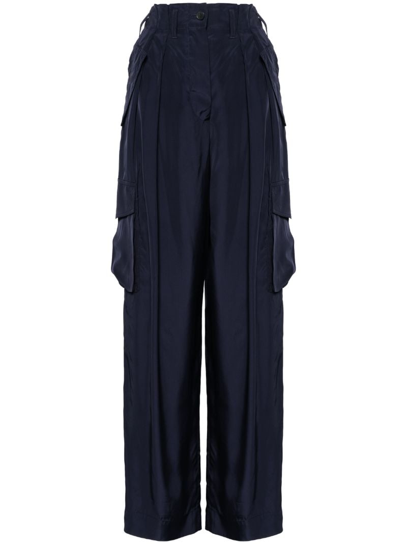 Blue Wide-leg Cargo Trousers