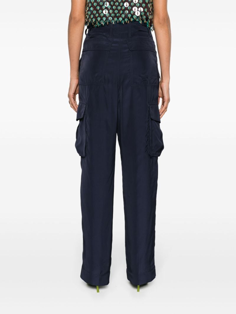 Blue Wide-leg Cargo Trousers