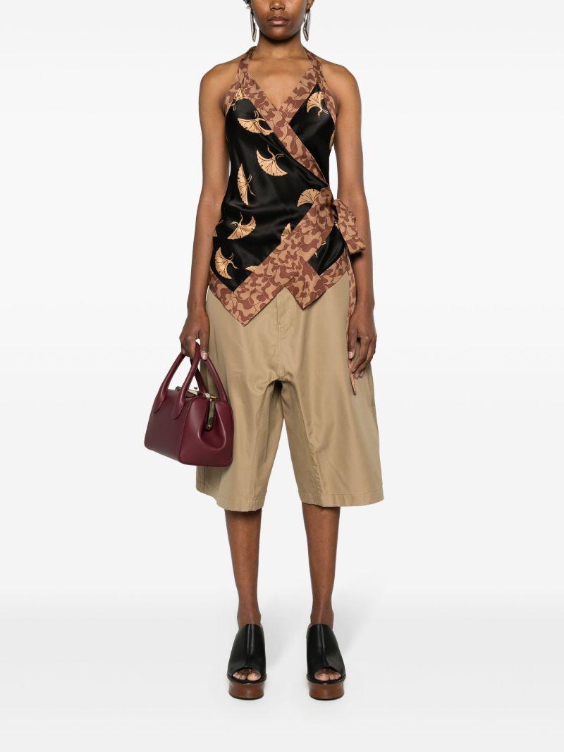 Black Wraparound Halterneck Top