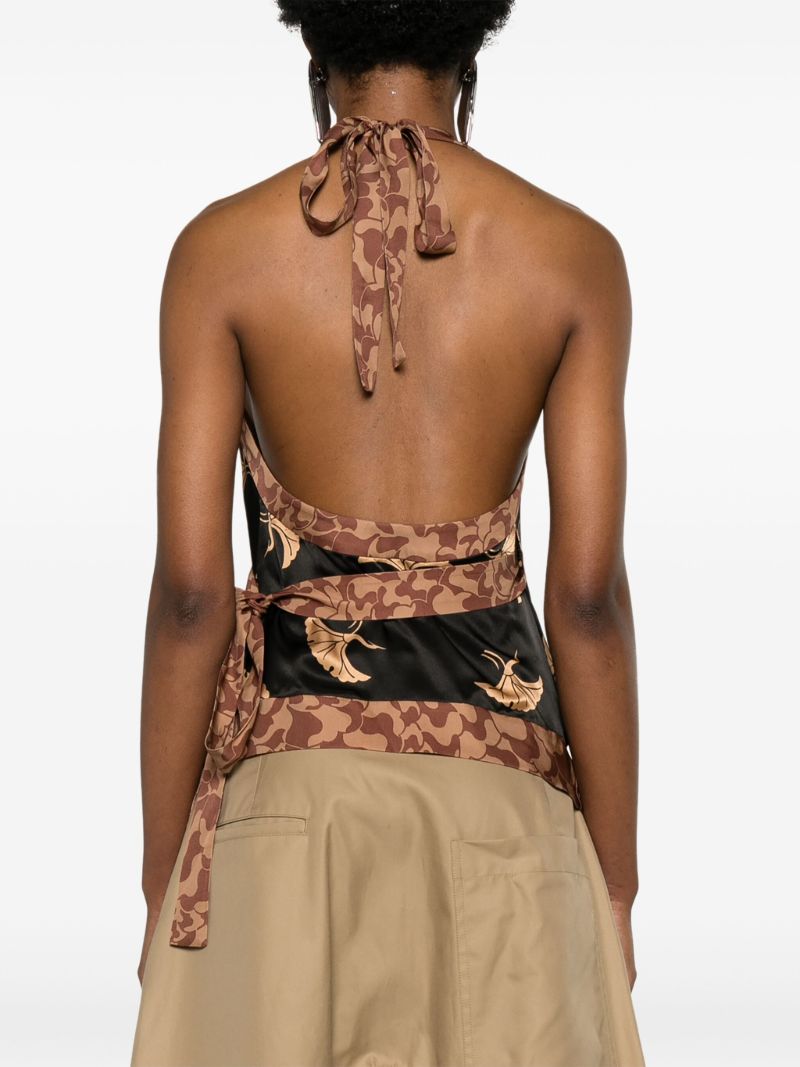 Black Wraparound Halterneck Top