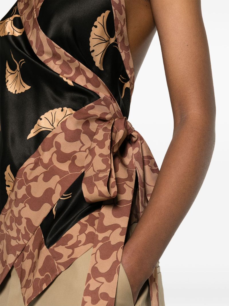 Black Wraparound Halterneck Top