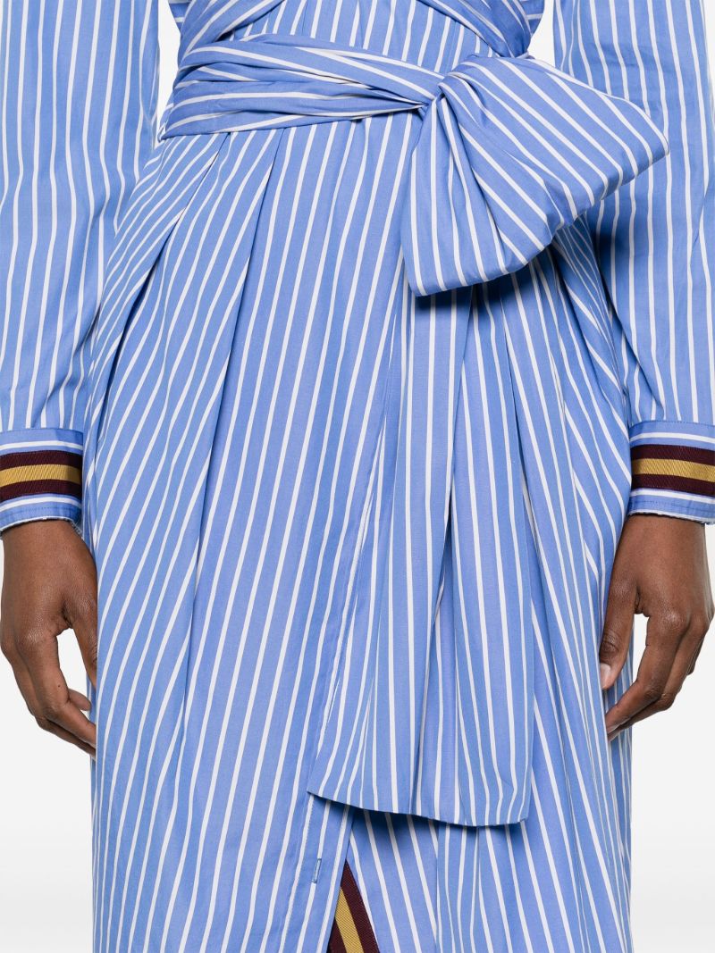 Blue Striped Wrap Dress
