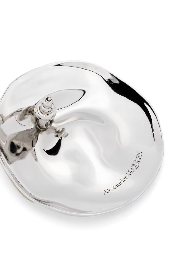 Silver-tone Beam Polished Circular Earrings