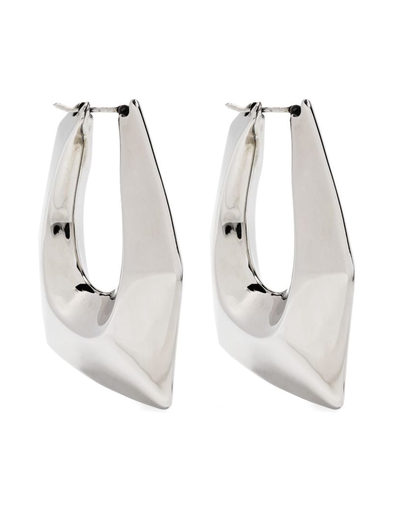 Silver-tone Modernist Geometric Hoop Earrings