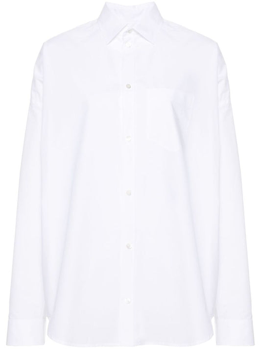 White Cotton Poplin Shirt