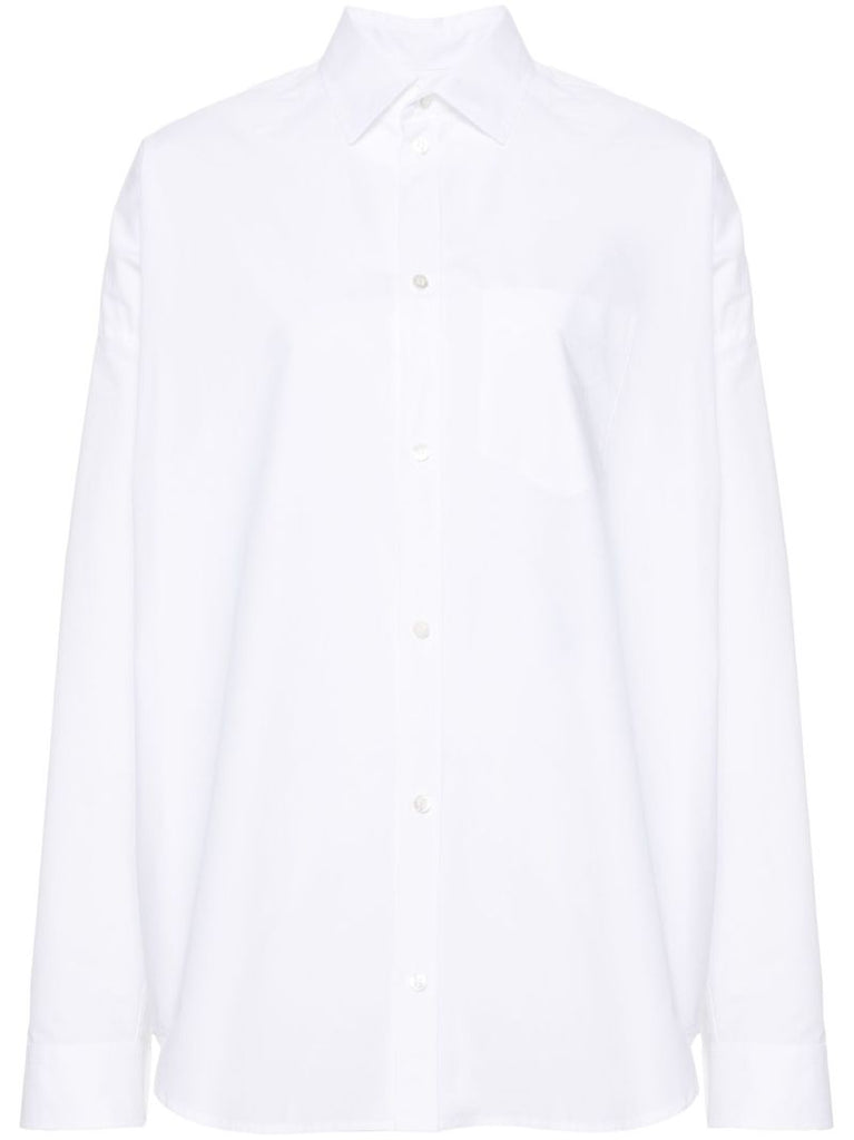 White Cotton Poplin Shirt