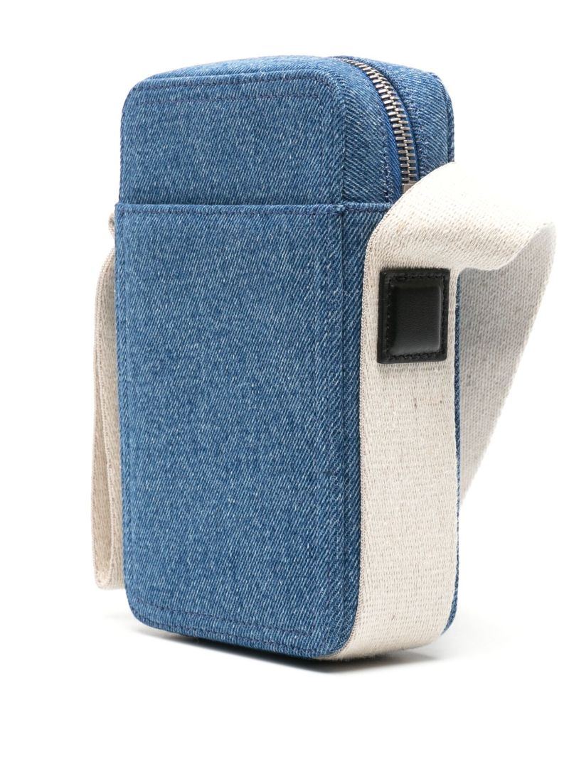 Blue La Cuerda Vertical Denim Cross Body Bag