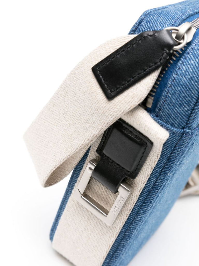Blue La Cuerda Vertical Denim Cross Body Bag