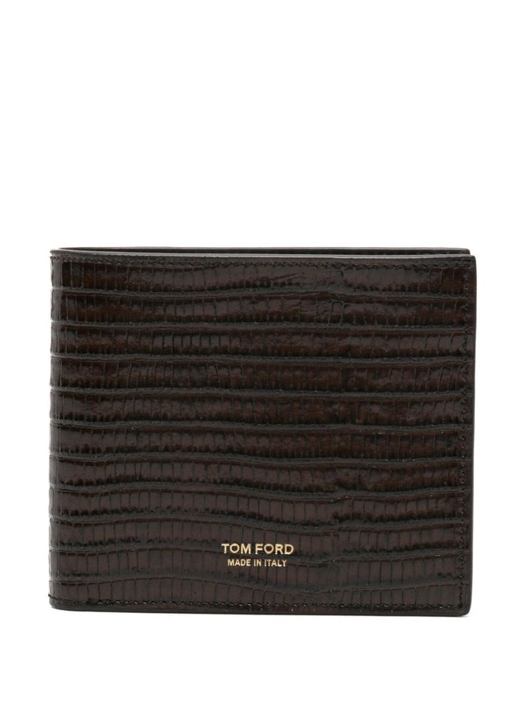Brown Croco-embossed Leather Wallet