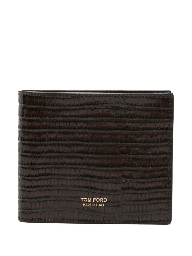 Brown Croco-embossed Leather Wallet