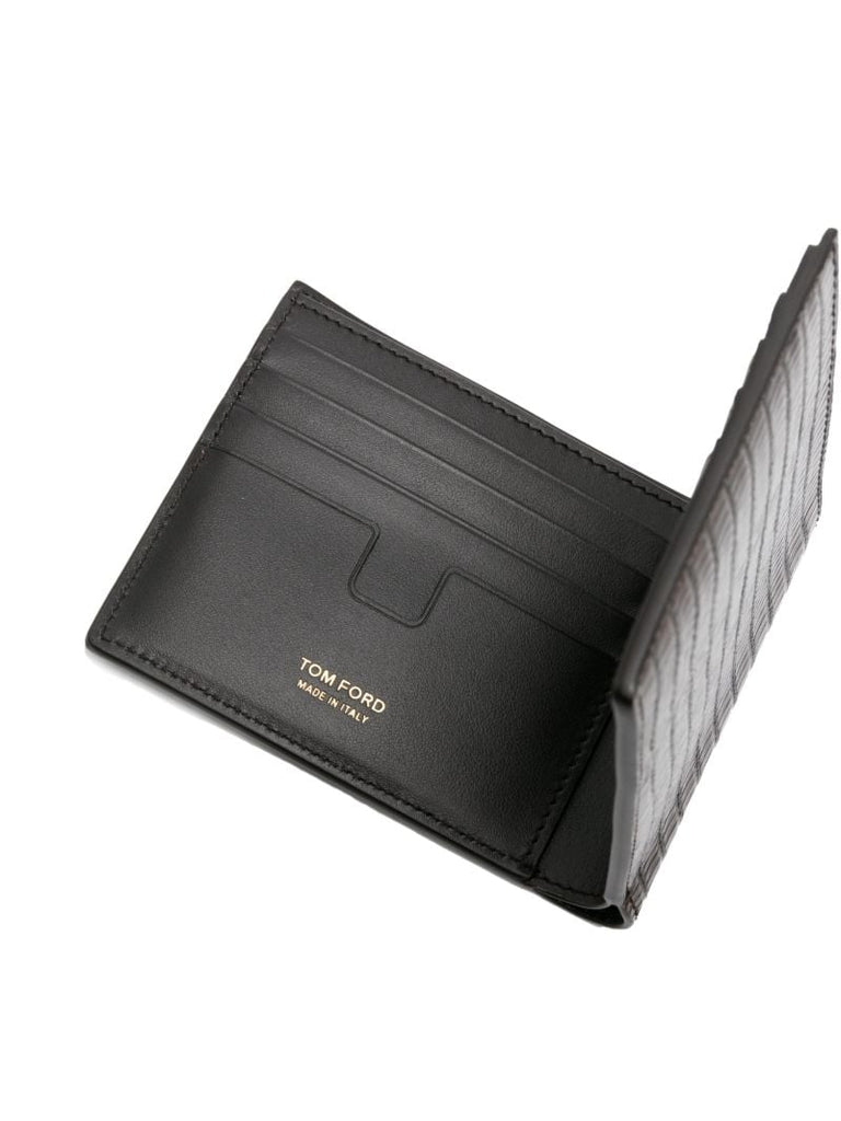 Brown Croco-embossed Leather Wallet