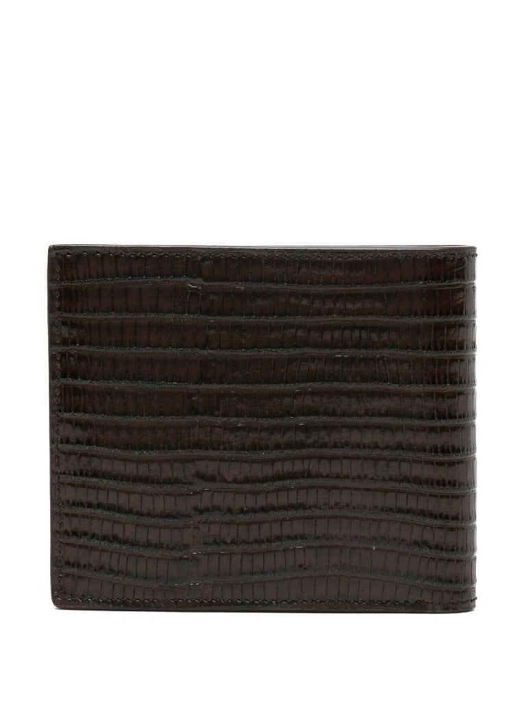 Brown Croco-embossed Leather Wallet
