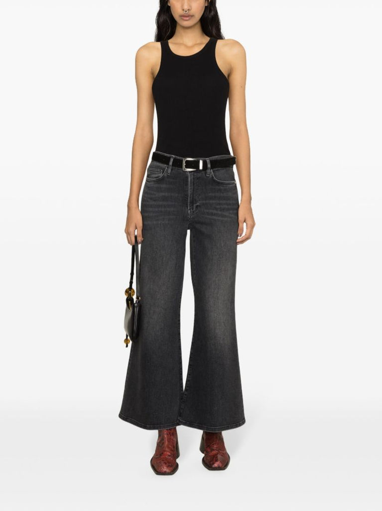 Black Le Palazzo Wide-leg Jeans