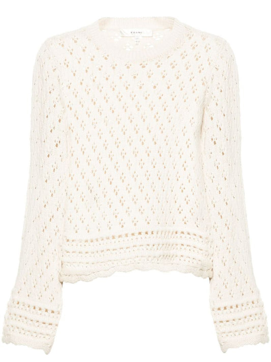 Neutral Crochet-knit Sweater