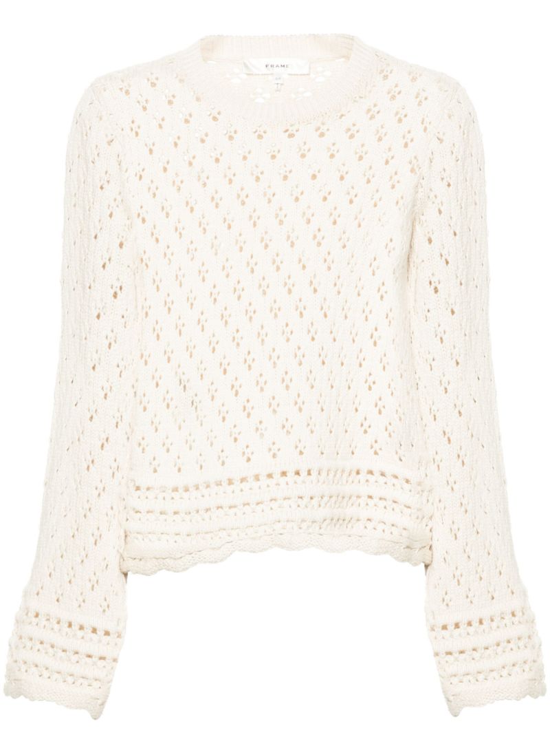 Neutral Crochet-knit Sweater