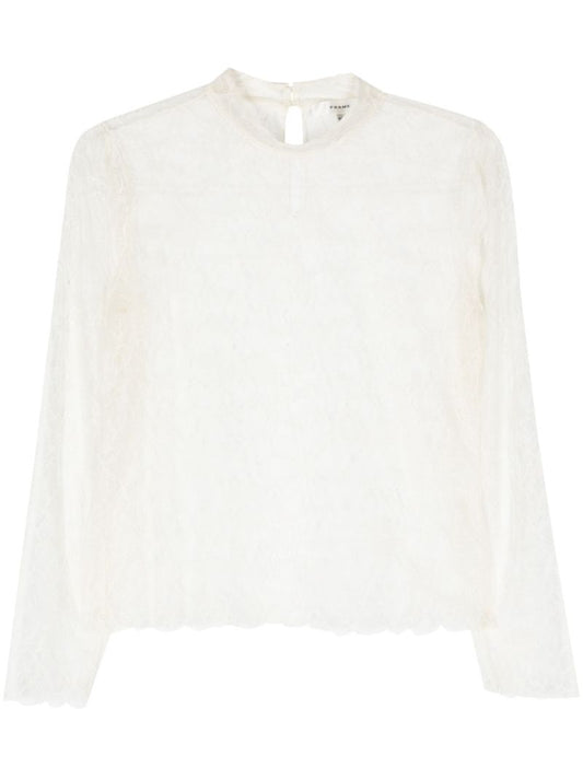 Neutral Sheer Lace Blouse