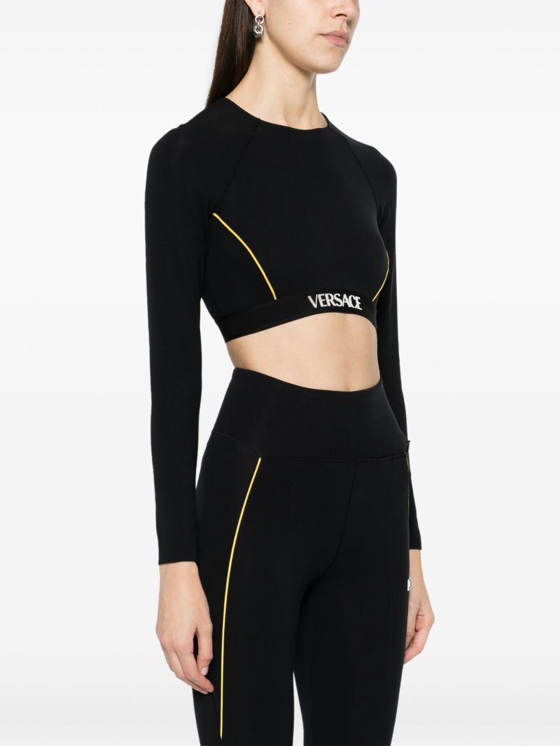 Black Logo Waistband Crop Top