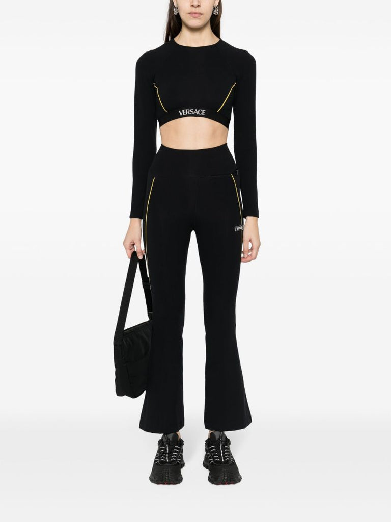 Black Logo Waistband Crop Top