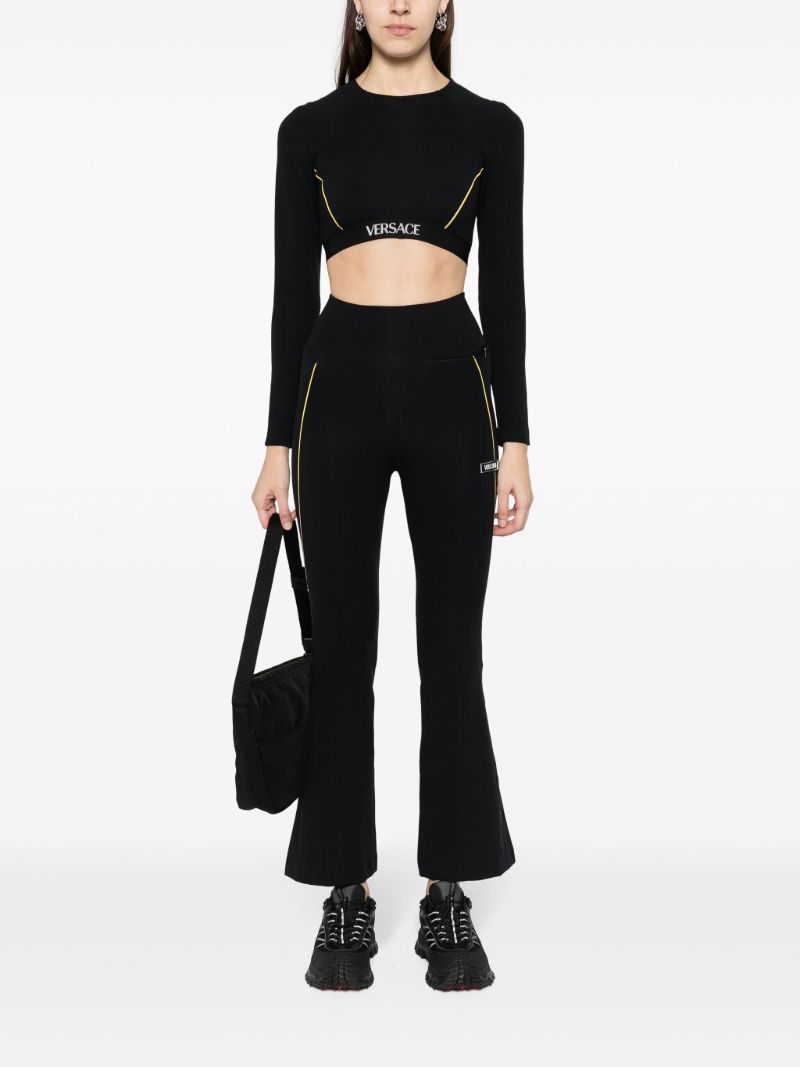 Black Logo Waistband Crop Top