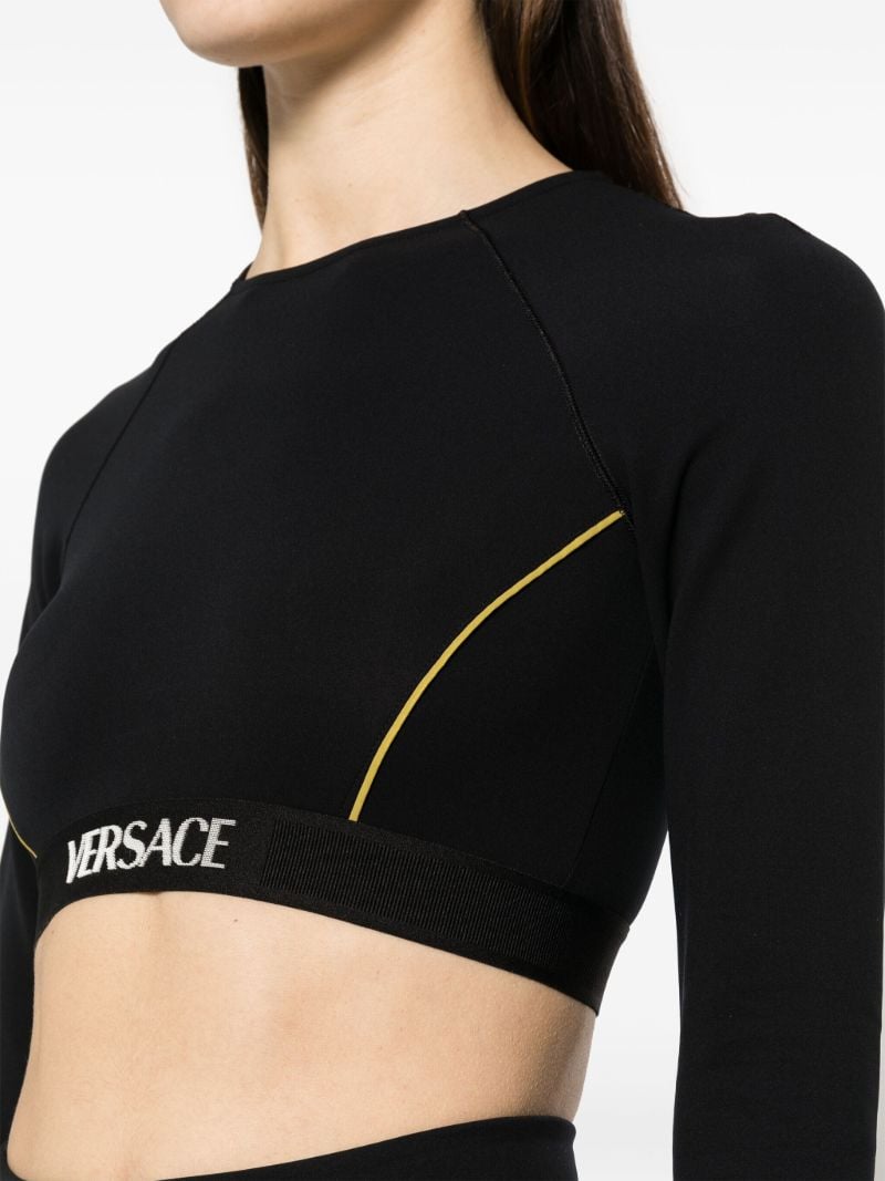 Black Logo Waistband Crop Top