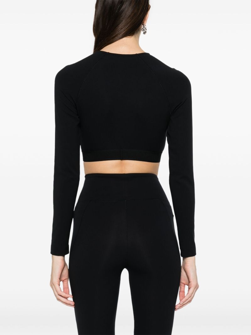 Black Logo Waistband Crop Top