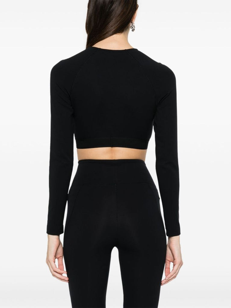 Black Logo Waistband Crop Top