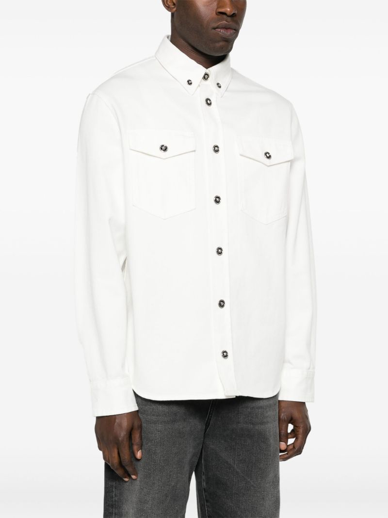 White Medusa-buttons Denim Shirt