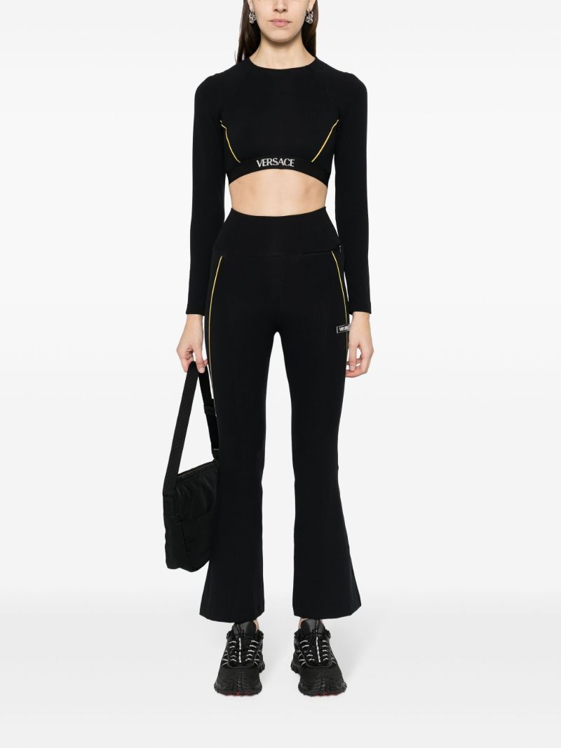 Black Logo-appliquÃ_x0083_Â© Flared Trousers