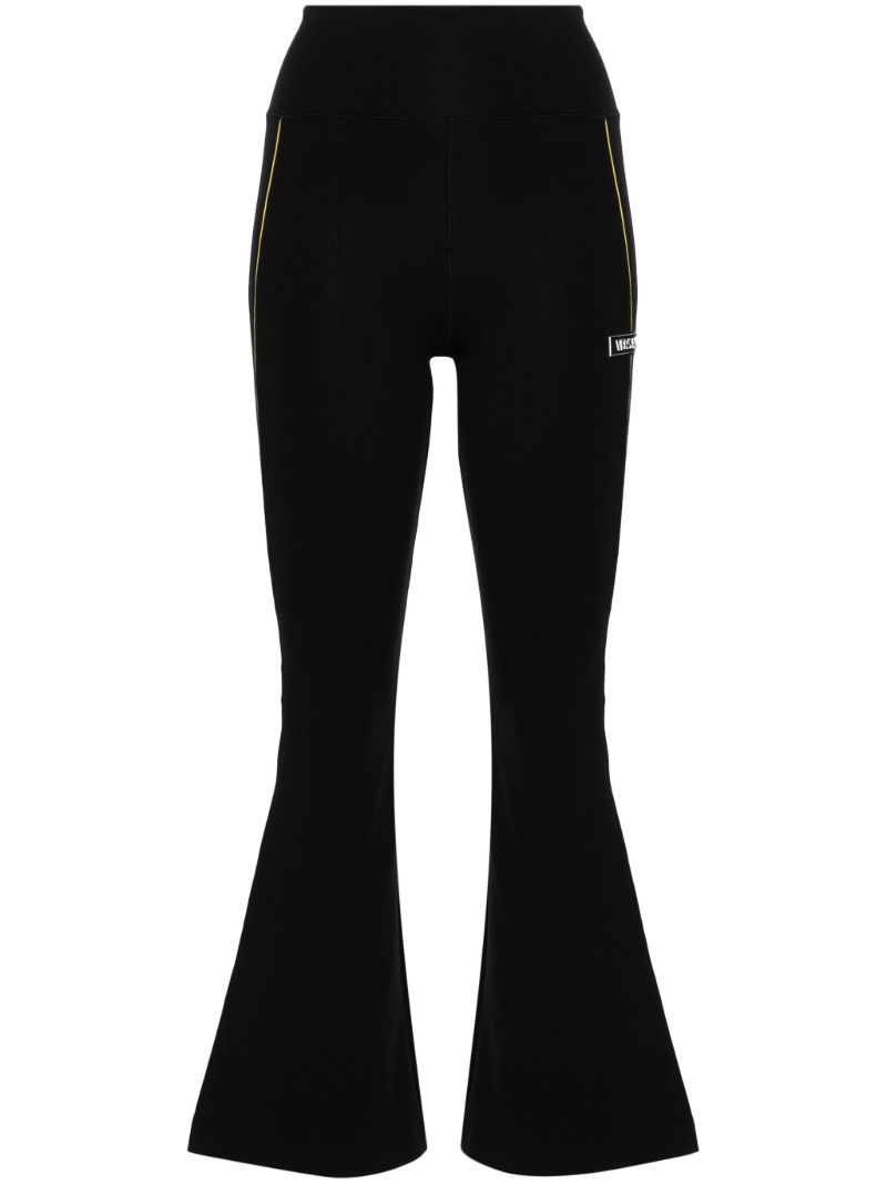 Black Logo-appliquÃ_x0083_Â© Flared Trousers